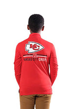 Load image into Gallery viewer, Ultra Game NFL Official Youth Super Soft Quarter Zip Long Sleeve T-Shirt, Kansas City Chiefs, Team Color, 10-12
