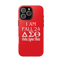 Load image into Gallery viewer, Phone Case in Red with I AM FALL &#39;24 DST Theme in White
