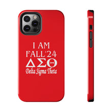 Load image into Gallery viewer, Phone Case in Red with I AM FALL &#39;24 DST Theme in White
