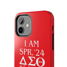 Load image into Gallery viewer, Phone Case in Red with I AM SPR. &#39;24 DST Theme in White
