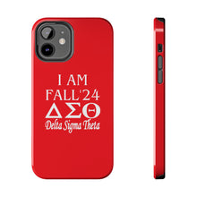 Load image into Gallery viewer, Phone Case in Red with I AM FALL &#39;24 DST Theme in White
