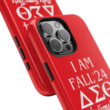 Load image into Gallery viewer, Phone Case in Red with I AM FALL &#39;24 DST Theme in White
