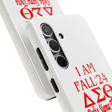 Load image into Gallery viewer, Phone Case in White with I AM FALL &#39;24 DST Theme in Red
