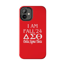 Load image into Gallery viewer, Phone Case in Red with I AM FALL &#39;24 DST Theme in White
