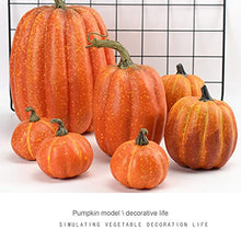 Load image into Gallery viewer, 7Pcs Artificial Pumpkins of all Styles Halloween Decoration Rural Style Farmhouse Foam Pumpkin Harvest Season Thanksgiving Day is Suitable for Table top House Dining Table Party Decoration (Orange)
