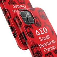 Load image into Gallery viewer, Phone Case in Red with DST Crest in Black with DST Small Business Owner Theme
