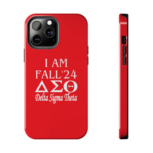 Load image into Gallery viewer, Phone Case in Red with I AM FALL &#39;24 DST Theme in White
