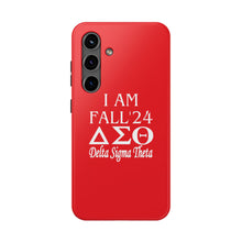 Load image into Gallery viewer, Phone Case in Red with I AM FALL &#39;24 DST Theme in White
