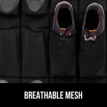 Load image into Gallery viewer, GORILLA GRIP Over the Door Shoe Organizer, 24 Large Breathable Mesh Pockets, Space Saving Hanging Storage Holder, Closet Rack Hanger Holds Up to 40 lbs, Hangs on Closets for Shoes, Accessories, Black
