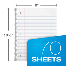 Load image into Gallery viewer, Oxford Spiral Notebook 12 Pack, Bulk College Ruled Spiral Notebooks for School, 1 Subject Writing Journal, College Ruled Paper, 8 x 10-1/2 Inches, Color Assortment May Vary, 70 Lined Sheets (65205)
