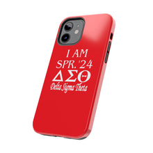 Load image into Gallery viewer, Phone Case in Red with I AM SPR. &#39;24 DST Theme in White
