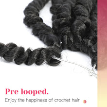 Load image into Gallery viewer, BOHOBABE Passion Twist Crochet Hair 10 Inch Short Pre looped Passion Twist Hair Extensions Pre twisted Crochet Synthetic Braiding Hair 8 Packs Natural Black Braids for Women (1B)
