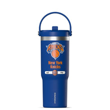 Load image into Gallery viewer, Hydrapeak NBA Officially Licensed New York Knicks Nomad 32oz Insulated Stainless Steel Leakproof Travel Tumbler with Flexible Grip Handle, Straw Lid &amp; Cupholder Friendly
