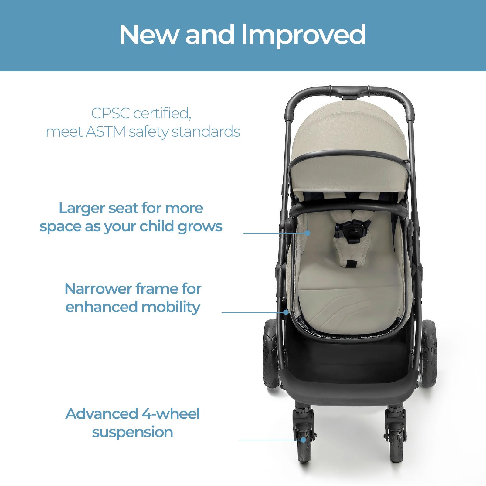 Mompush Wiz 2-in-1 Convertible Baby Stroller with Bassinet Mode