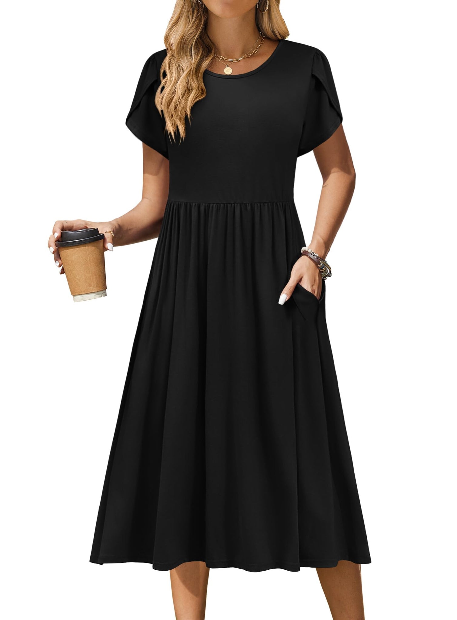 Zeagoo Womens Summer Midi Dress with Pockets Casual Short Sleeve A-Lin Simple to Sharp by Sharon, LLC. Zeagoo Womens Summer Midi Dress with Pockets Casual Short Sleeve A-Lin Simple to Sharp by Sharon, LLC.