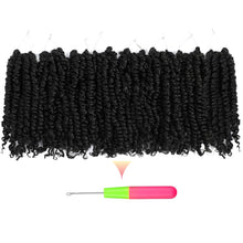 Load image into Gallery viewer, BOHOBABE Passion Twist Crochet Hair 10 Inch Short Pre looped Passion Twist Hair Extensions Pre twisted Crochet Synthetic Braiding Hair 8 Packs Natural Black Braids for Women (1B)

