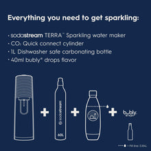 Load image into Gallery viewer, SodaStream Terra Sparkling Water Maker (Black) with CO2, DWS Bottle and Bubly Drop, Battery Powered
