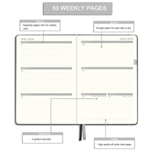 Load image into Gallery viewer, 2025 Planner - Weekly &amp; Monthly Planner 2025 with Calendar Stickers, JAN 2025 - DEC 2025, 5.75&quot; X 8.25&quot;, Planner 2025 with Premium Thicker Paper, Pen Holder, Inner Pocket and 44 Notes Pages - Gray
