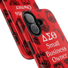 Load image into Gallery viewer, Phone Case in Red with DST Crest in Black with DST Small Business Owner Theme
