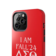 Load image into Gallery viewer, Phone Case in Red with I AM FALL &#39;24 DST Theme in White
