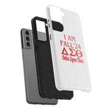 Load image into Gallery viewer, Phone Case in White with I AM FALL &#39;24 DST Theme in Red
