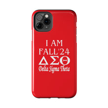 Load image into Gallery viewer, Phone Case in Red with I AM FALL &#39;24 DST Theme in White
