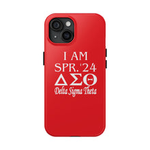 Load image into Gallery viewer, Phone Case in Red with I AM SPR. &#39;24 DST Theme in White
