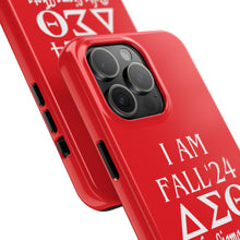 Load image into Gallery viewer, Phone Case in Red with I AM FALL &#39;24 DST Theme in White
