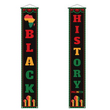 Load image into Gallery viewer, Black History Month Front Door Banner February Black Pride Juneteenth Indoor Outdoor Porch Wall Yard Mantle Fireplace Decoration
