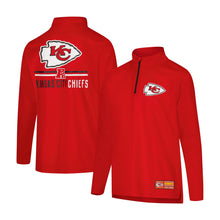 Load image into Gallery viewer, Ultra Game NFL Official Youth Super Soft Quarter Zip Long Sleeve T-Shirt, Kansas City Chiefs, Team Color, 10-12
