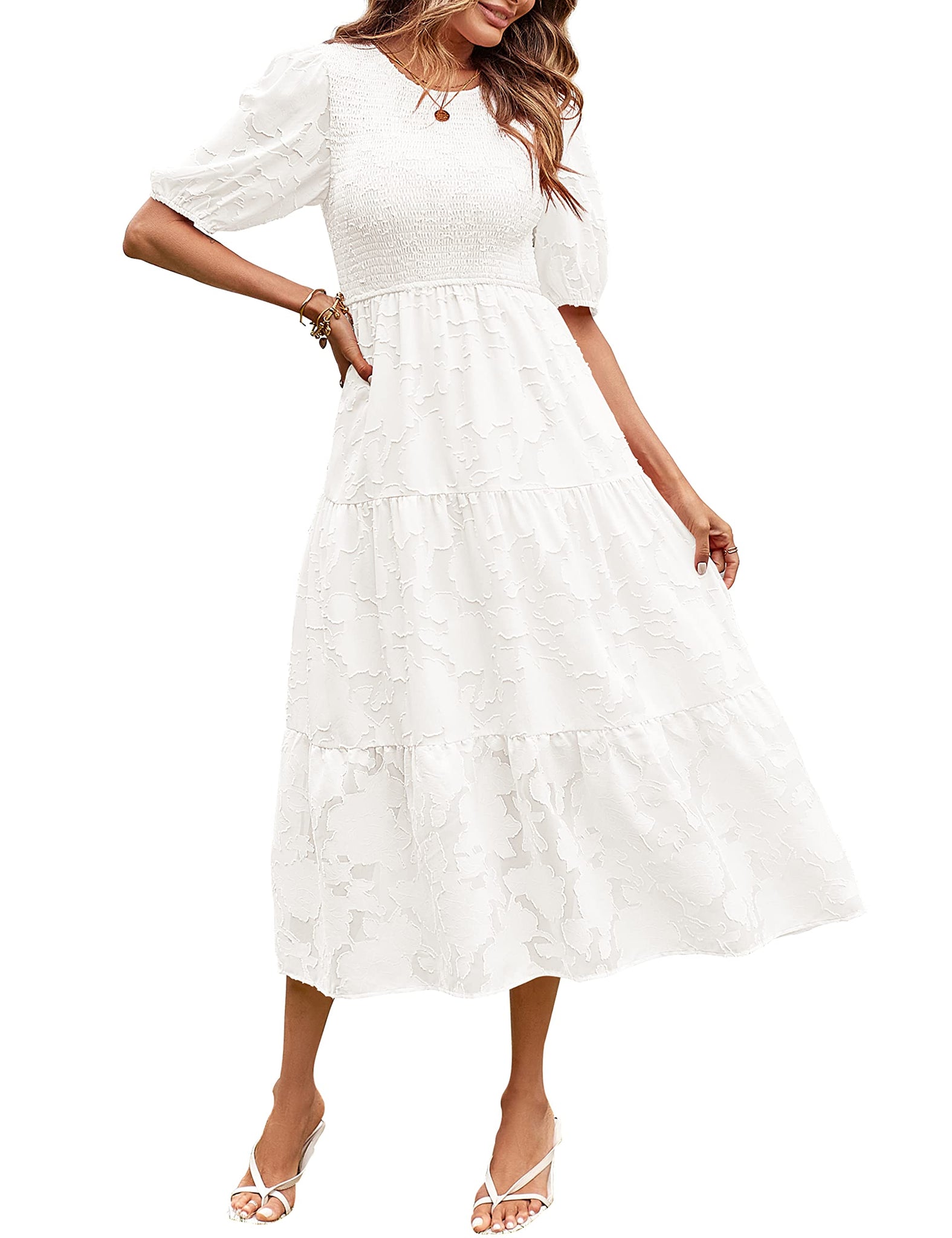 MEROKEETY Women's 2024 Summer Puff Sleeve Smocked Floral Dress Crewnec Simple to Sharp by Sharon, LLC. MEROKEETY Women's 2024 Summer Puff Sleeve Smocked Floral Dress Crewnec Simple to Sharp by Sharon, LLC.