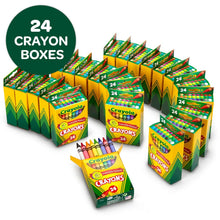 Load image into Gallery viewer, Crayola Crayons Bulk (24 Packs), Kids Back to School Essentials, Teacher Classroom Must Haves, Bulk School Supplies for Preschool &amp; Kindergarten
