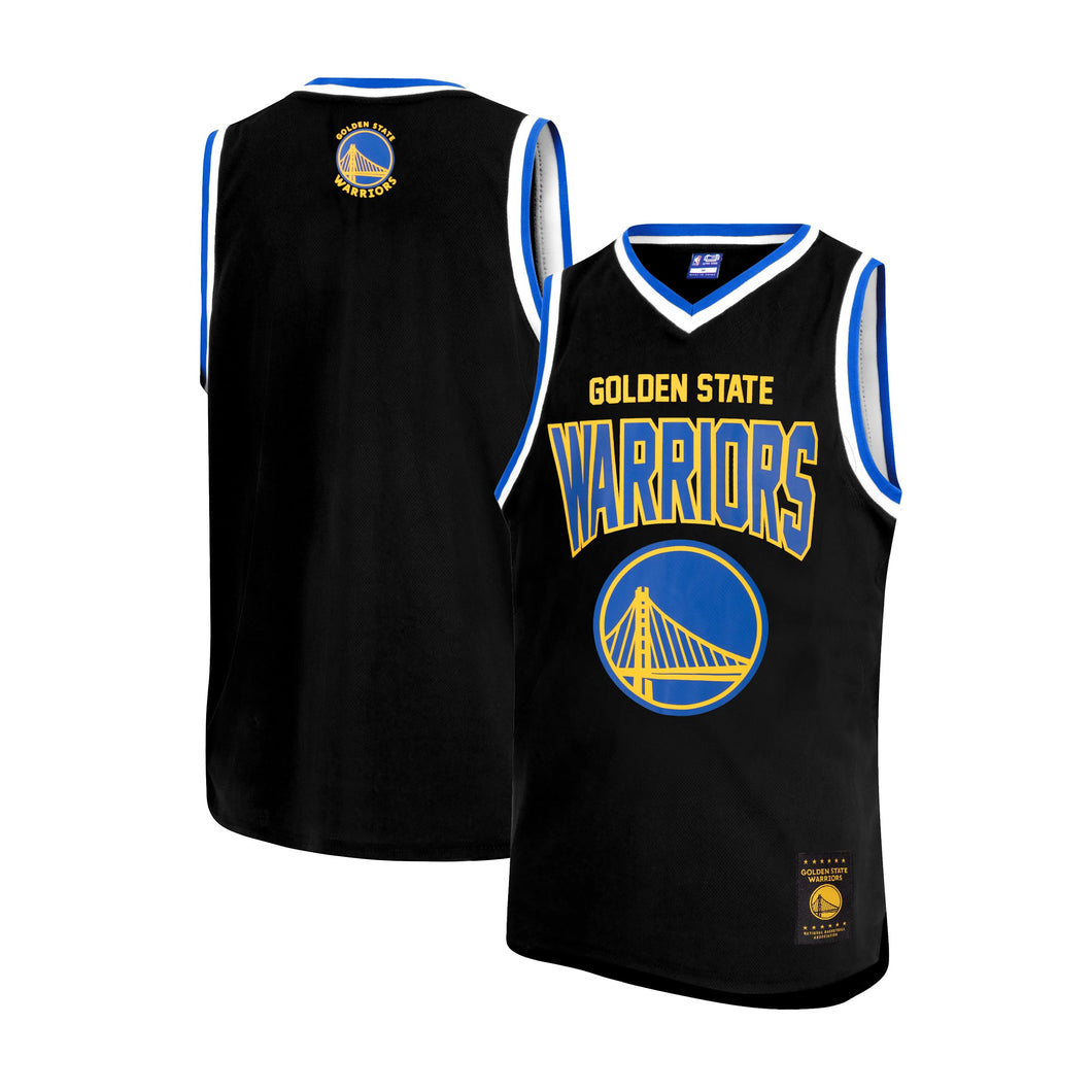 Ultra Game NBA Official Youth Sleeveless Mesh Tank Top Muscle T-Shirt, Golden State Warriors, Black, 8