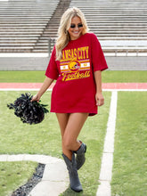 Load image into Gallery viewer, OCURHU Gameday Shirts for Women Football Team Fan Tshirt Funny Football Seaon Short Sleeve Tee Tops Red L
