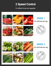 Load image into Gallery viewer, Qcen Juicer Machine, 500W Centrifugal Juicer Extractor with Wide Mouth 3” Feed Chute for Fruit Vegetable, Easy to Clean, Stainless Steel, BPA-free (Black)
