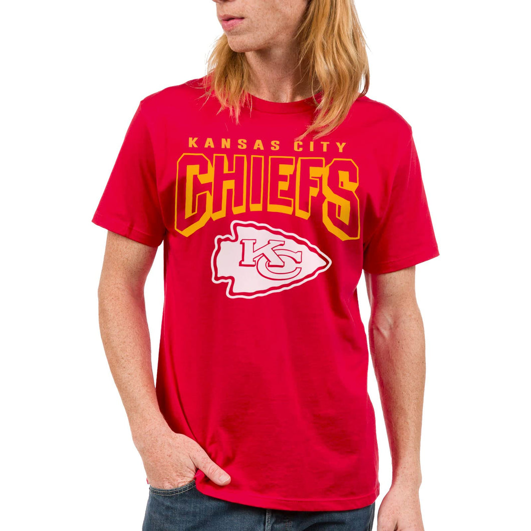 Junk Food Clothing x NFL - Kansas City Chiefs - Bold Logo - Unisex Adult Short Sleeve Fan T-Shirt for Men and Women - Size XX-Large