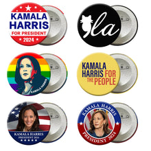 Load image into Gallery viewer, Kamala Harris 2024 for President Pins Button Harris Presidential Election Button Set of 6 Harris 2024 Campaign Button Pins For Men Women Comma La Merchandise 2.3 Inches
