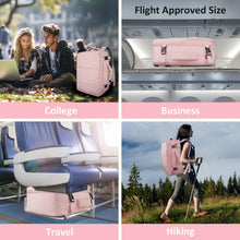 Load image into Gallery viewer, Taygeer Travel Backpack for Women, Carry On Backpack with USB Charging Port &amp; Shoe Pouch, TSA 15.6inch Laptop Mochila Flight Approved, Nurse Bag Casual Daypack for Weekender Business Hiking, Pink
