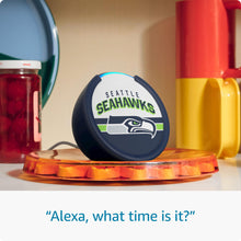 Load image into Gallery viewer, Amazon Echo Pop (newest model) | Officially Licensed NFL Limited-Edition | Seattle Seahawks ('25-26 Season Design)
