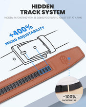 Load image into Gallery viewer, Zitahli Belt Men, Ratchet Belt Dress with 1 3/8" Premium Leather,Slide Belt with Easier Adjustable Automatic Buckle,Trim to Fit Size 30"-36"
