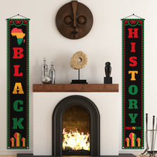 Load image into Gallery viewer, Black History Month Front Door Banner February Black Pride Juneteenth Indoor Outdoor Porch Wall Yard Mantle Fireplace Decoration
