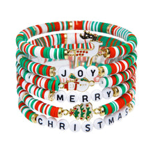 Load image into Gallery viewer, Artlunar 6 Pack Christmas Bracelets: Joy &amp; Merry Candy-Style Stacks for Women &amp; Teens - Perfect Christmas Gifts - Age 3 to Adult
