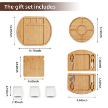 Load image into Gallery viewer, Charcuterie Boards Gift Set, Large Bamboo Cheese Board and Knife Set, Charcuterie Accessories, House Warming Gifts New Home, Wedding Gifts for Couple, Birthday Gifts for Women
