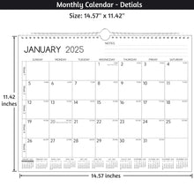 Load image into Gallery viewer, 2025-2026 Wall Calendar - Dec. 2024 – Jun. 2026, 19 Months Calendar 2025-2026, 14.57 x 11.42 In, 2025 Calendar, Monthly Calendar with Week Numbers, Large Blocks, Thick Paper, Yearly Overview ＆ Notes
