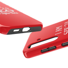 Load image into Gallery viewer, Phone Case in Red with I AM SPR. &#39;24 DST Theme in White
