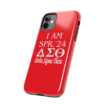 Load image into Gallery viewer, Phone Case in Red with I AM SPR. &#39;24 DST Theme in White
