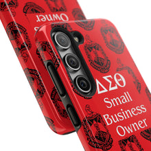 Load image into Gallery viewer, Phone Case in Red with DST Crest in Black with DST Small Business Owner Theme
