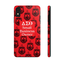 Load image into Gallery viewer, Phone Case in Red with DST Crest in Black with DST Small Business Owner Theme
