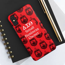 Load image into Gallery viewer, Phone Case in Red with DST Crest in Black with DST Small Business Owner Theme
