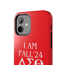 Load image into Gallery viewer, Phone Case in Red with I AM FALL &#39;24 DST Theme in White
